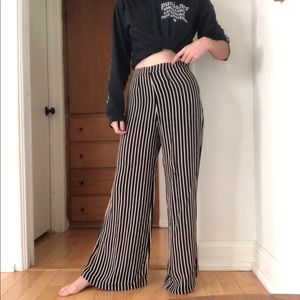 REFORMATION WIDE LEG STRIPED PANTS
